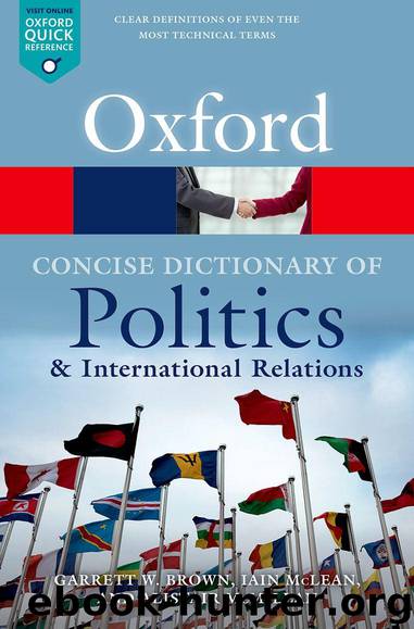 The Concise Oxford Dictionary of Politics and International Relations (Oxford Quick Reference) by Brown Garrett W & McLean Iain & McMillan Alistair