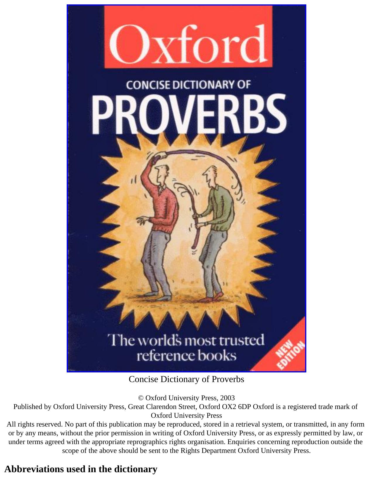 The Concise Oxford Dictionary of Proverbs by Unknown