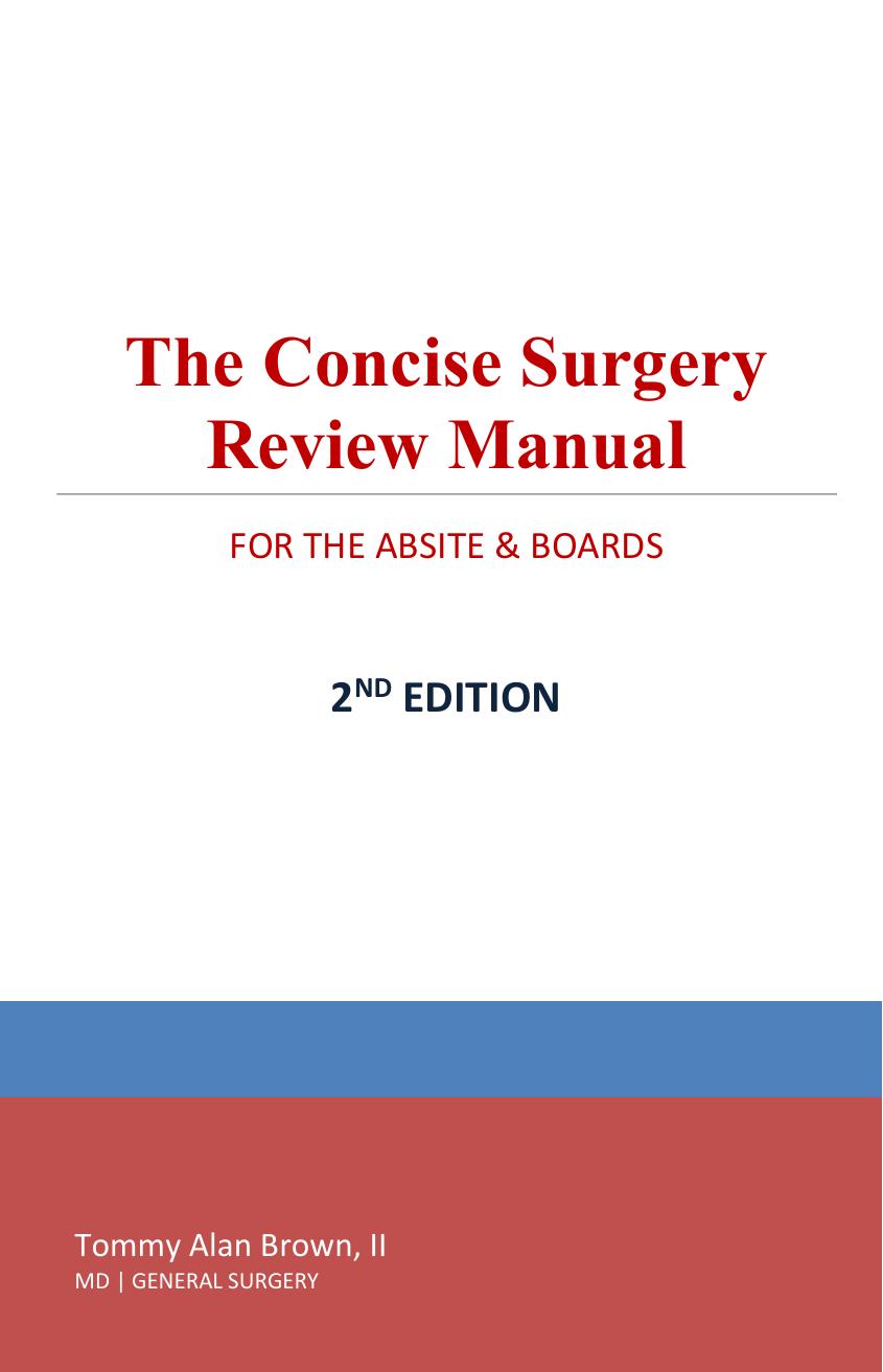 The Concise Surgery Review Manual for the ABSITE & Boards by Dr. Tommy Alan Brown II