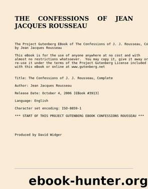The Confessions of by Jean Jacques Rousseau
