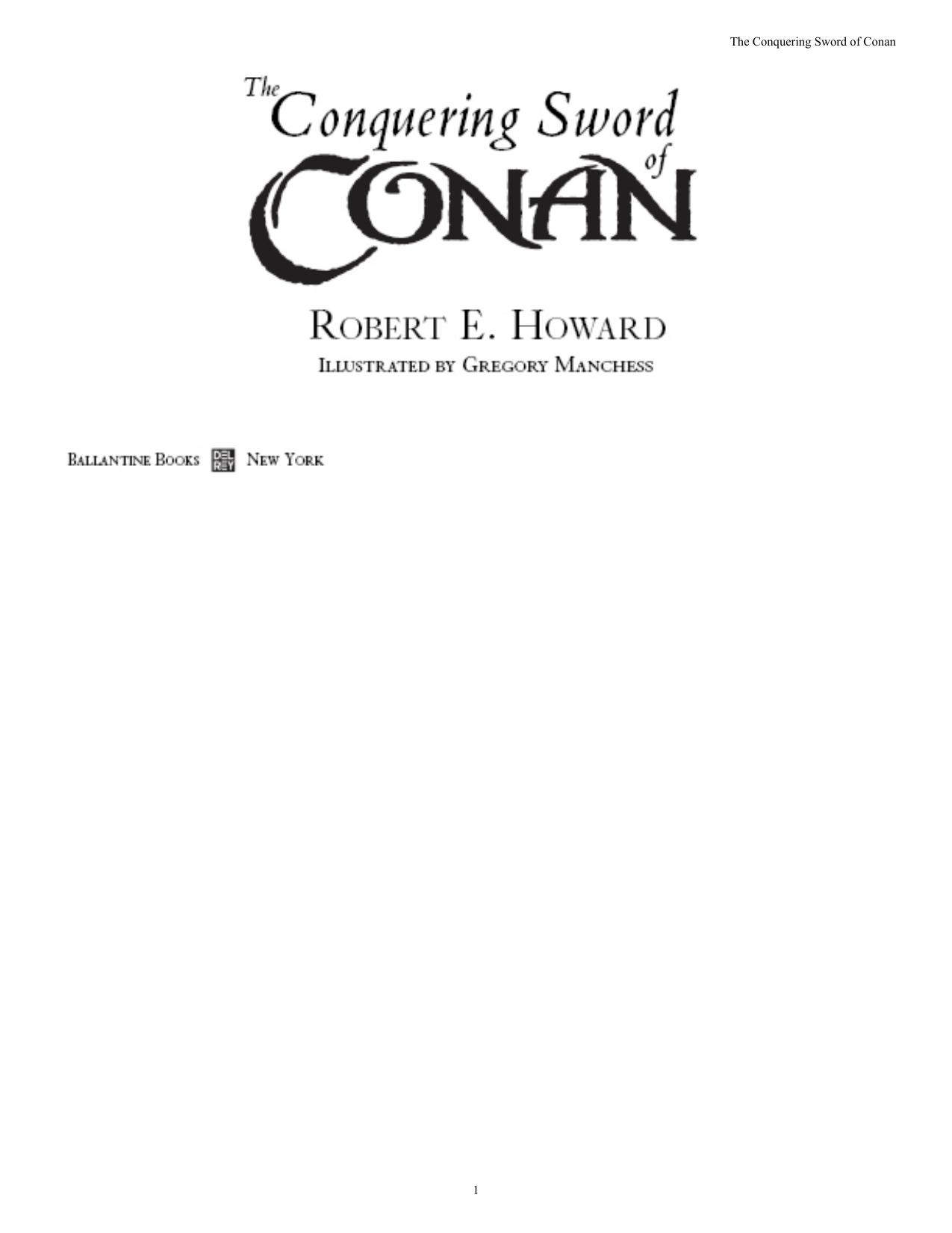 The Conquering Sword of Conan by Robert E. Howard