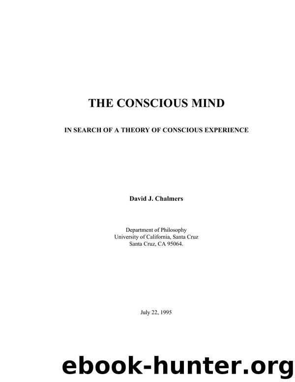 The Conscious Mind by David J. Chalmers