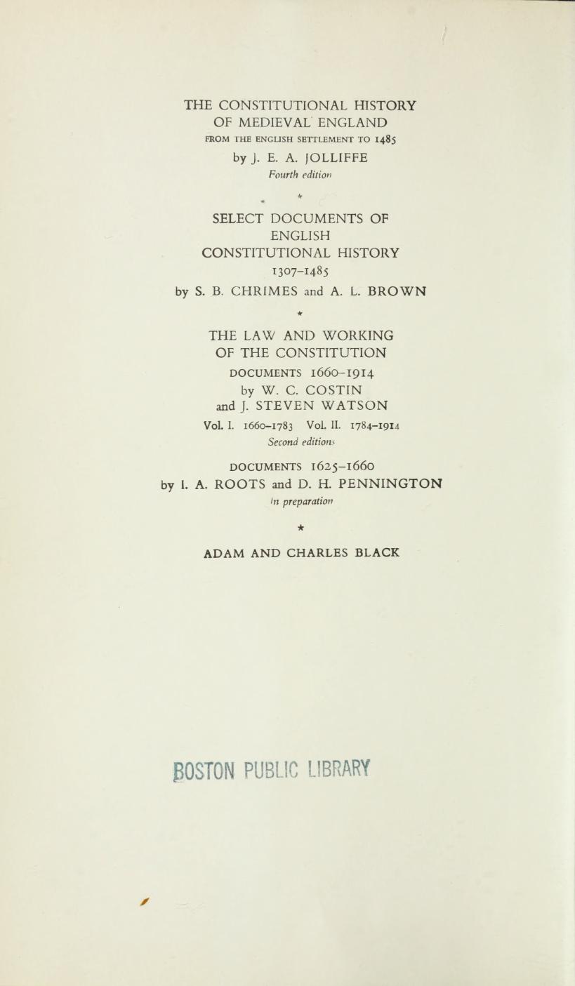 The Constitutional History of Modern Britain Since 1485 by David Lindsay Keir