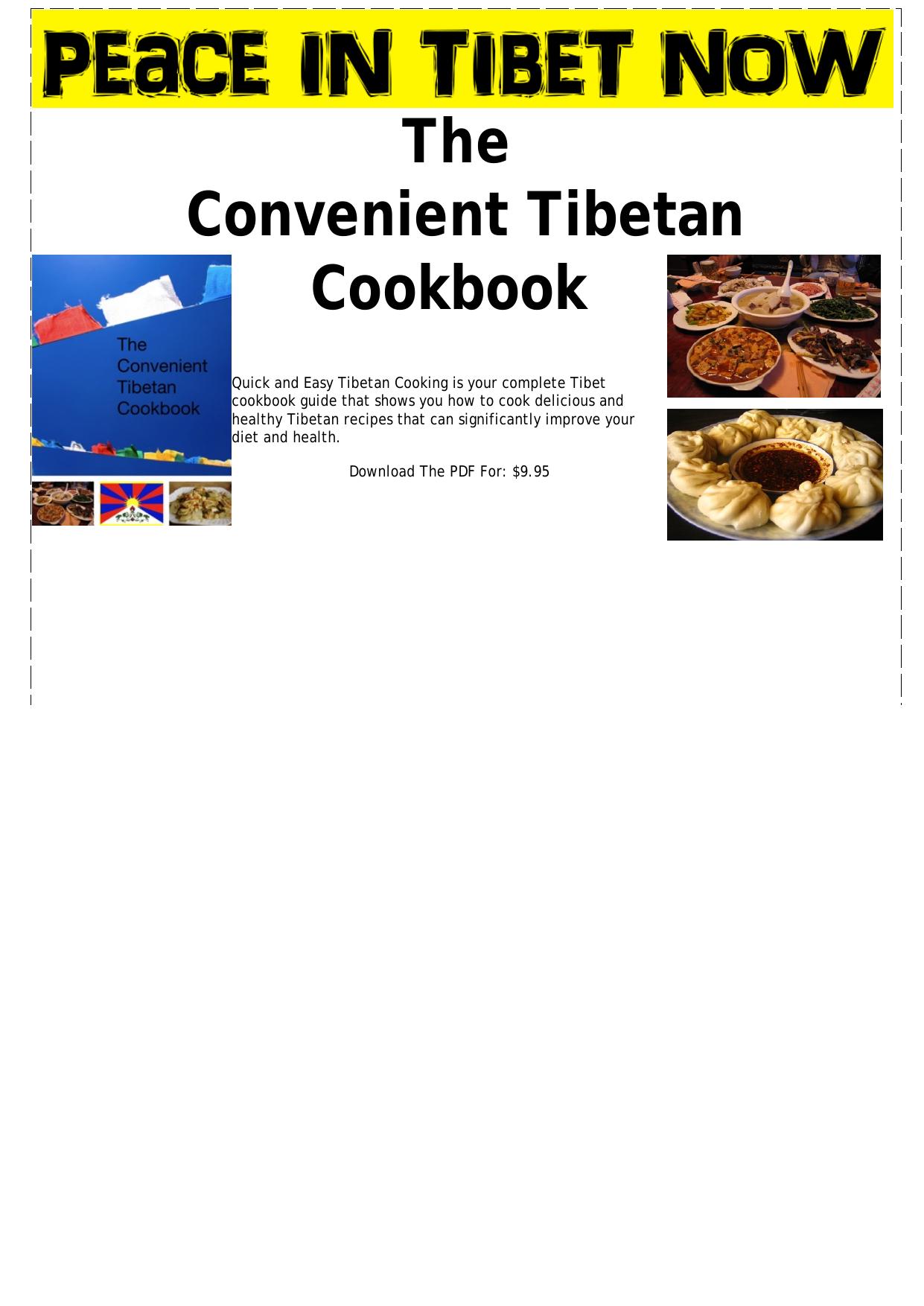 The Convenient Tibetan Cookbook. by Best of Kuszter's Collection