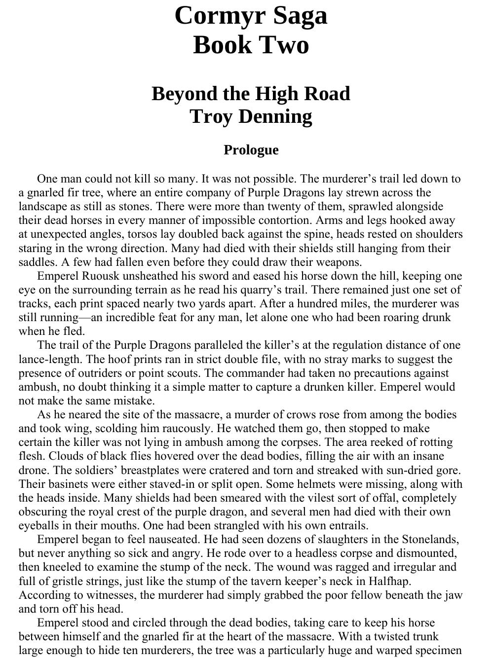 The Cormyr Saga 2 - Beyond the by Nico
