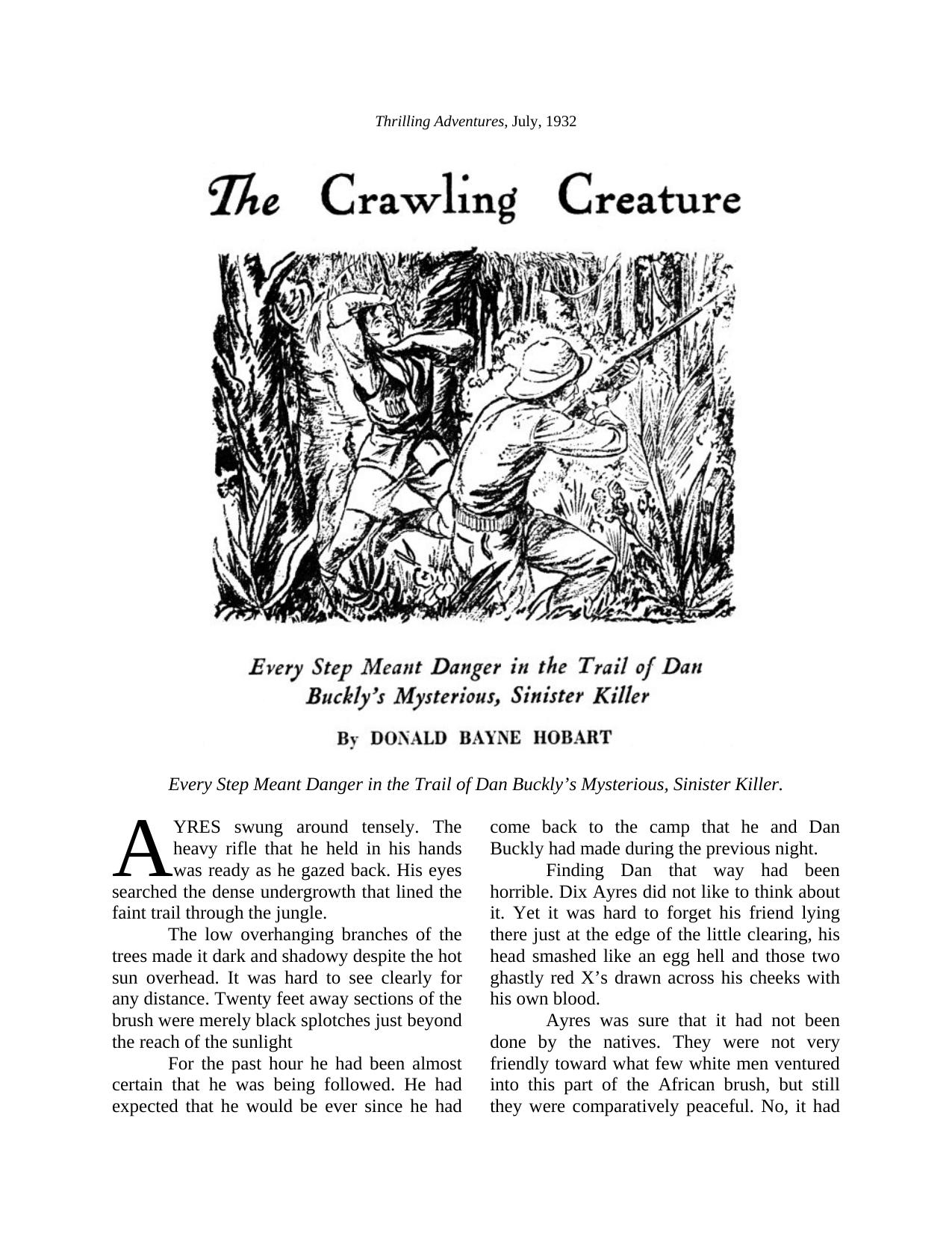 The Crawling Creature by Donald Bayne Hobart by OMNICAdmin