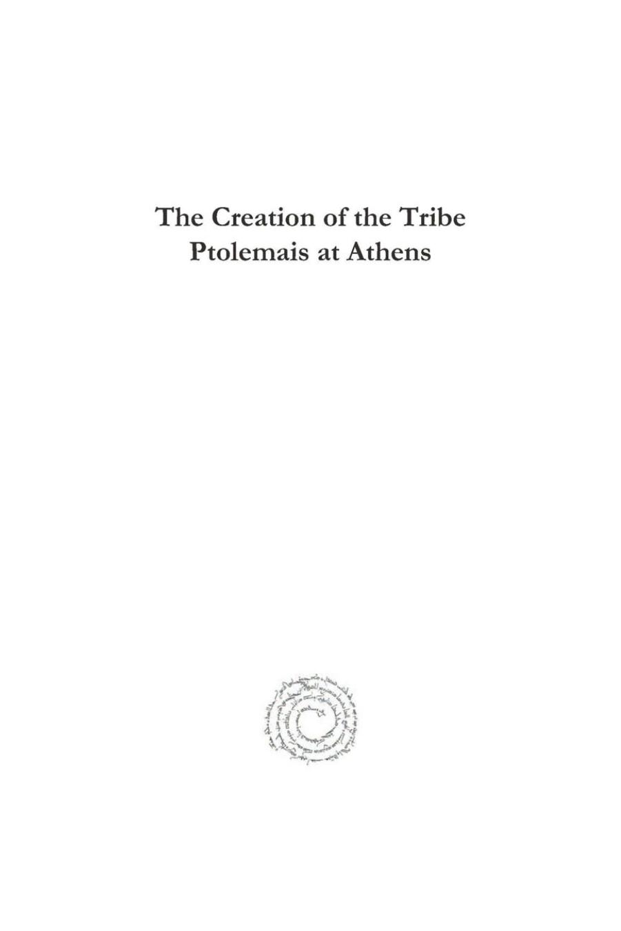 The Creation of the Tribe Ptolemais at Athens by Allan Chester Johnson