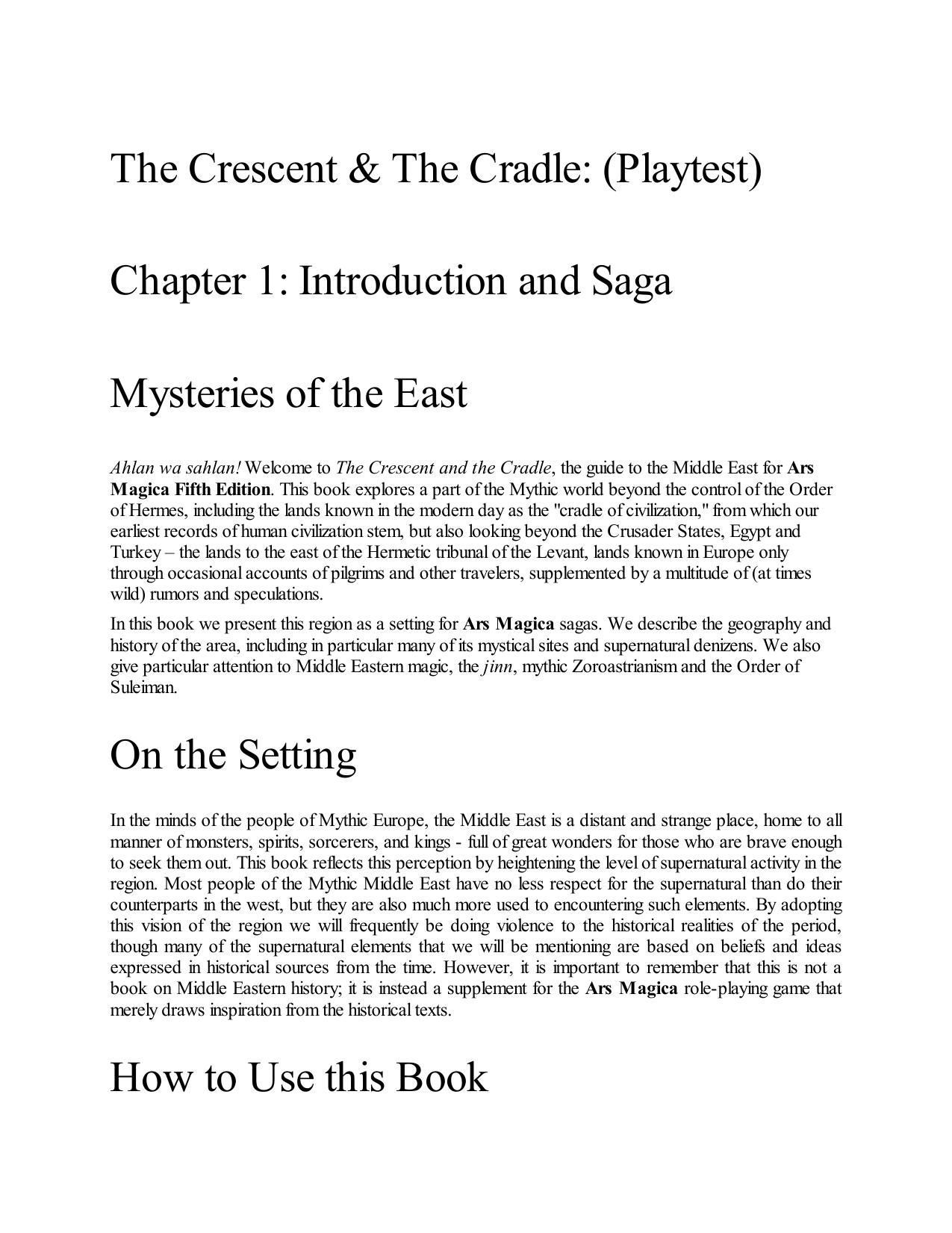 The Crescent & The Cradle (No Art by Playtest Edition)