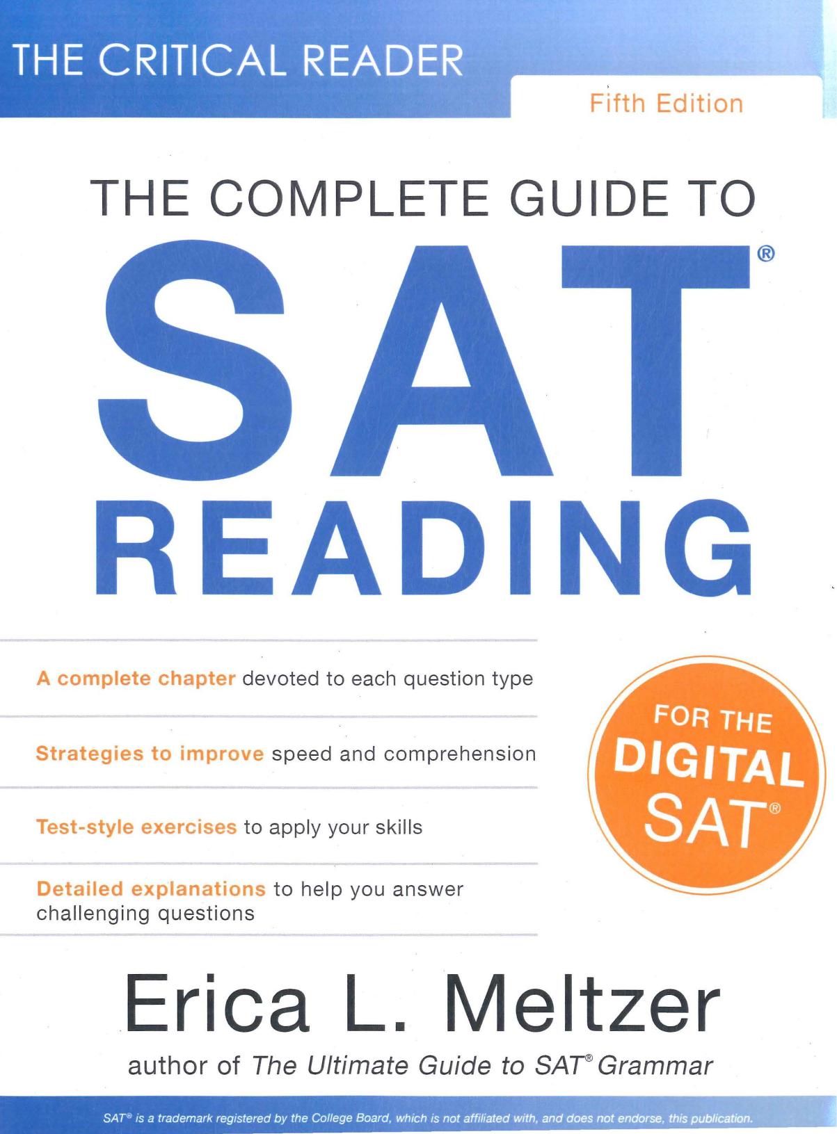 The Critical Reader, Fifth Edition: The Complete Guide to SAT Reading by Erica Lynn Meltzer