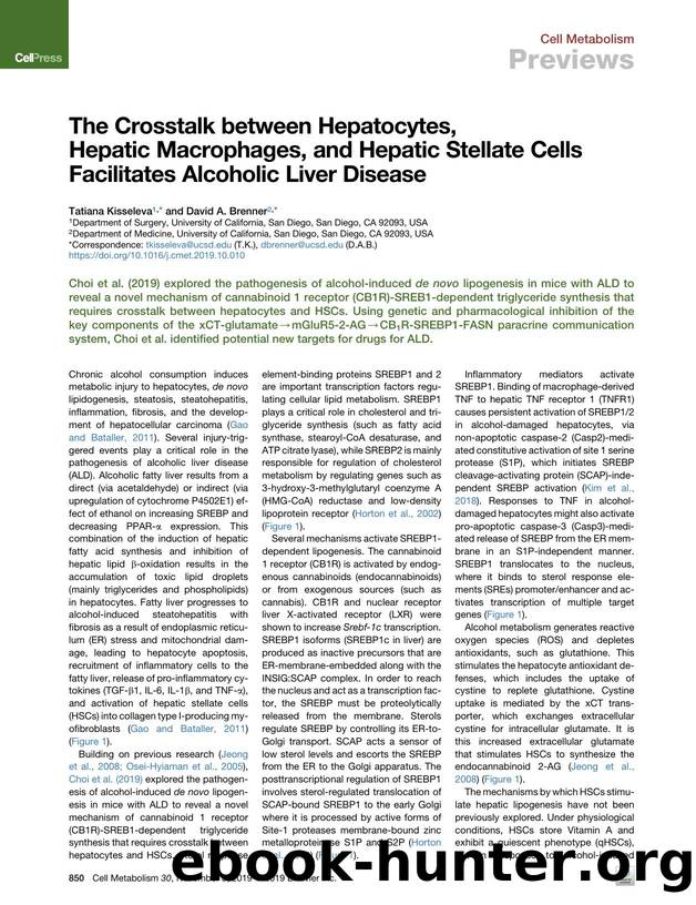 The Crosstalk between Hepatocytes, Hepatic Macrophages, and Hepatic Stellate Cells Facilitates Alcoholic Liver Disease by Tatiana Kisseleva & David A. Brenner