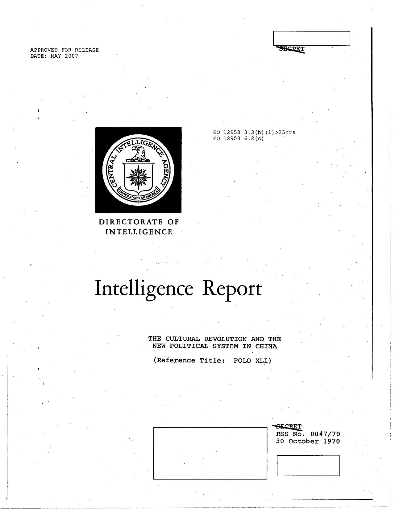 The Cultural Revolution and the New Political System in China by Unknown