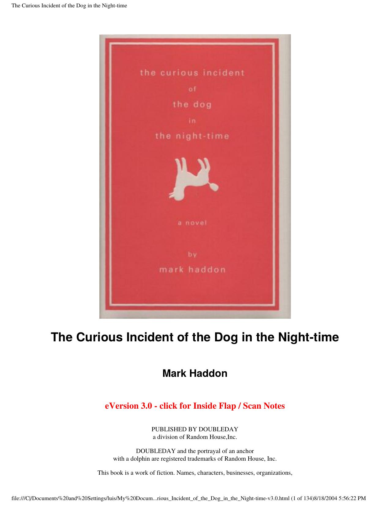 The Curious Incident of the Dog in the Night-time by Unknown