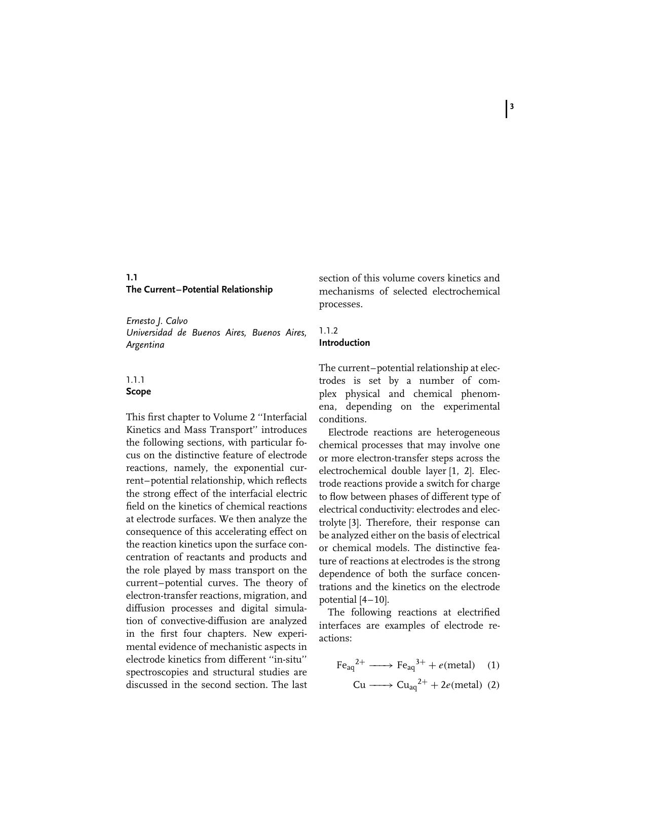 The Current-Potential Relationship" in: Encyclopedia of Electrochemistry Online by Unknown