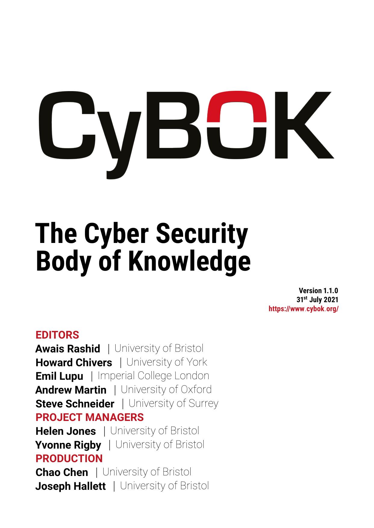 The Cyber Security Body of Knowledge 1.1.0 by Cybok
