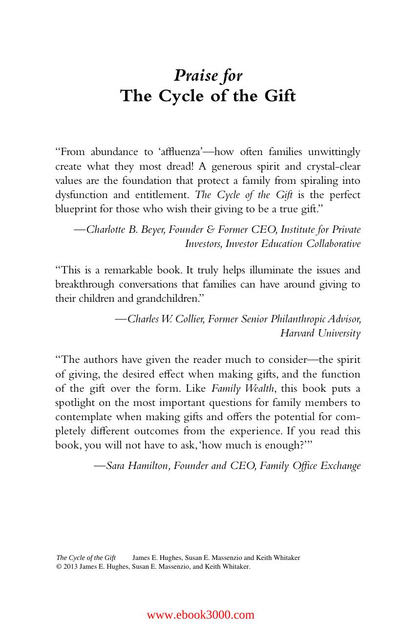 The Cycle of the Gift: Family Wealth and Wisdom by Unknow