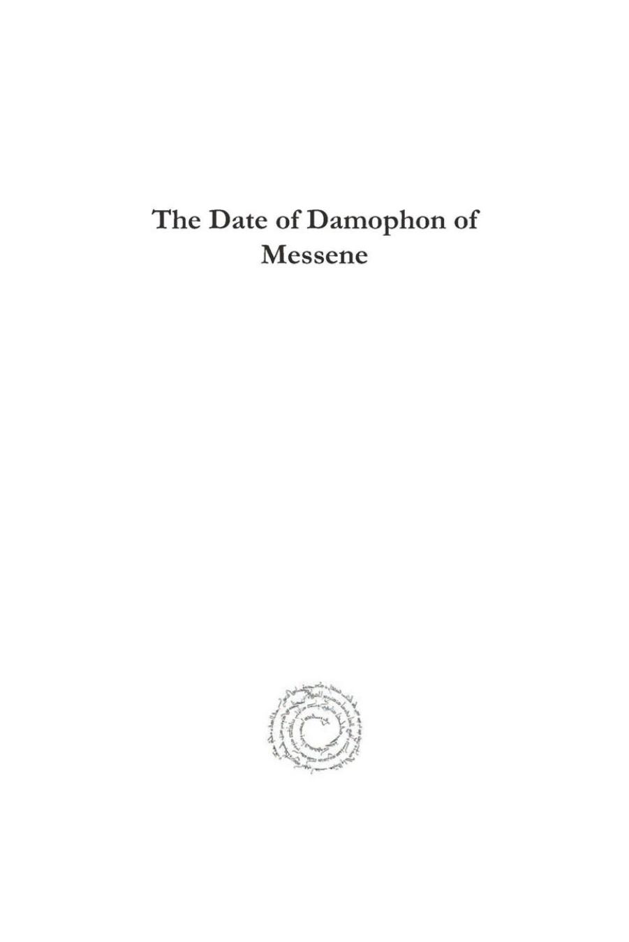 The Date of Damophon of Messene by Ida Thallon