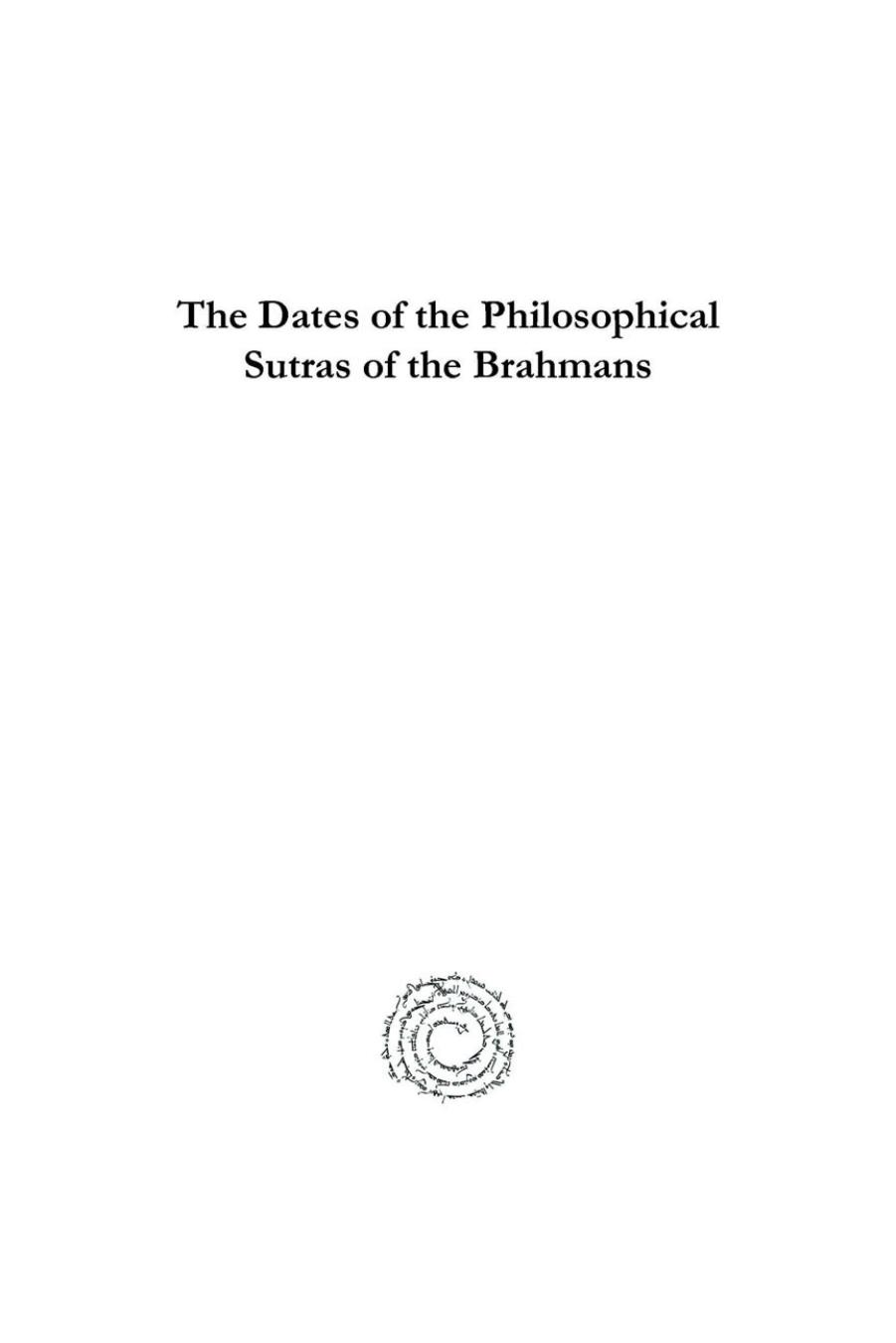 The Dates of the Philosophical Sutras of the Brahmans by Hermann Jacobi