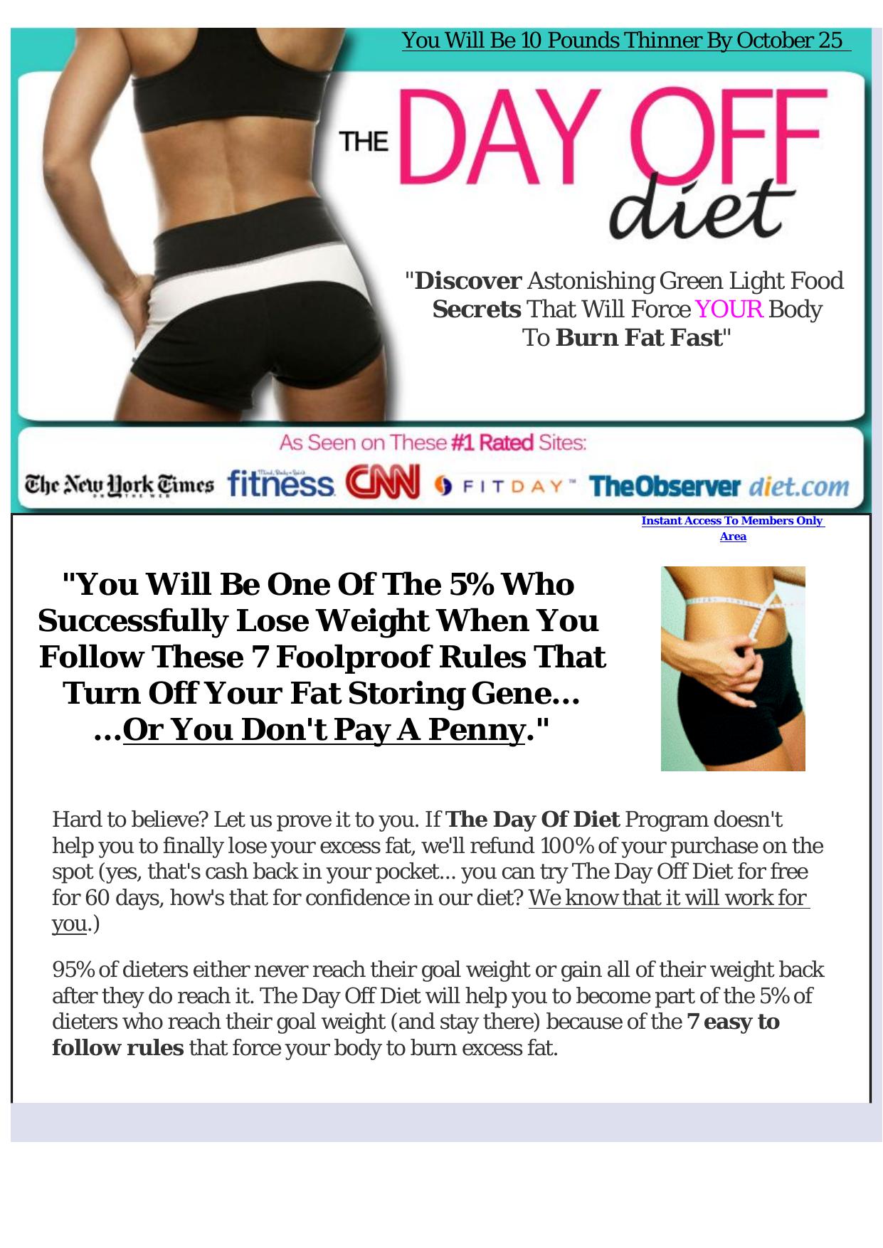 The Day Off Diet. by Best of Kuszter's Collection