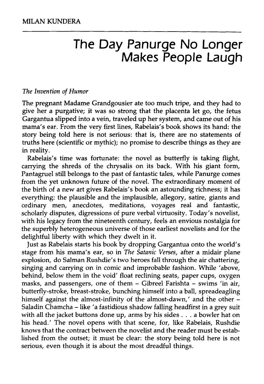 The Day Panurge No Longer Makes People Laugh by Day Panurge No Longer Makes People Laugh (1996) 38.2 Critical Quarterly 33
