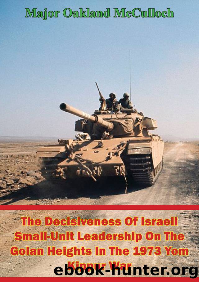 The Decisiveness of Israeli Small-Unit Leadership On the Golan Heights In the 1973 Yom Kippur War by Major Oakland McCulloch