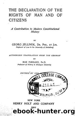 The Declaration of the Rights of Man and of Citizens by Unknown