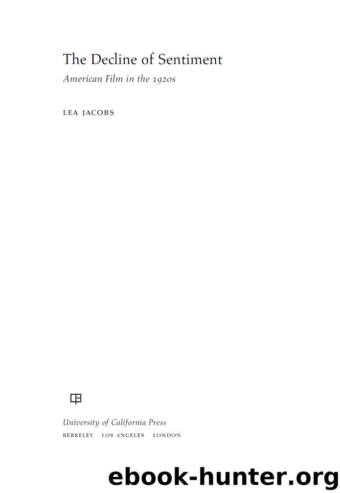 The Decline of Sentiment by Jacobs Lea