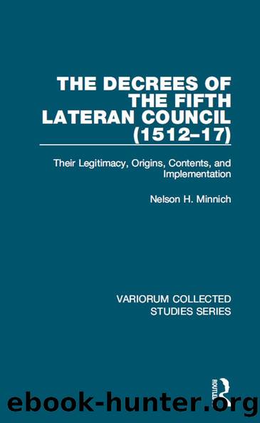 The Decrees of the Fifth Lateran Council (1512â17) by Nelson H. Minnich