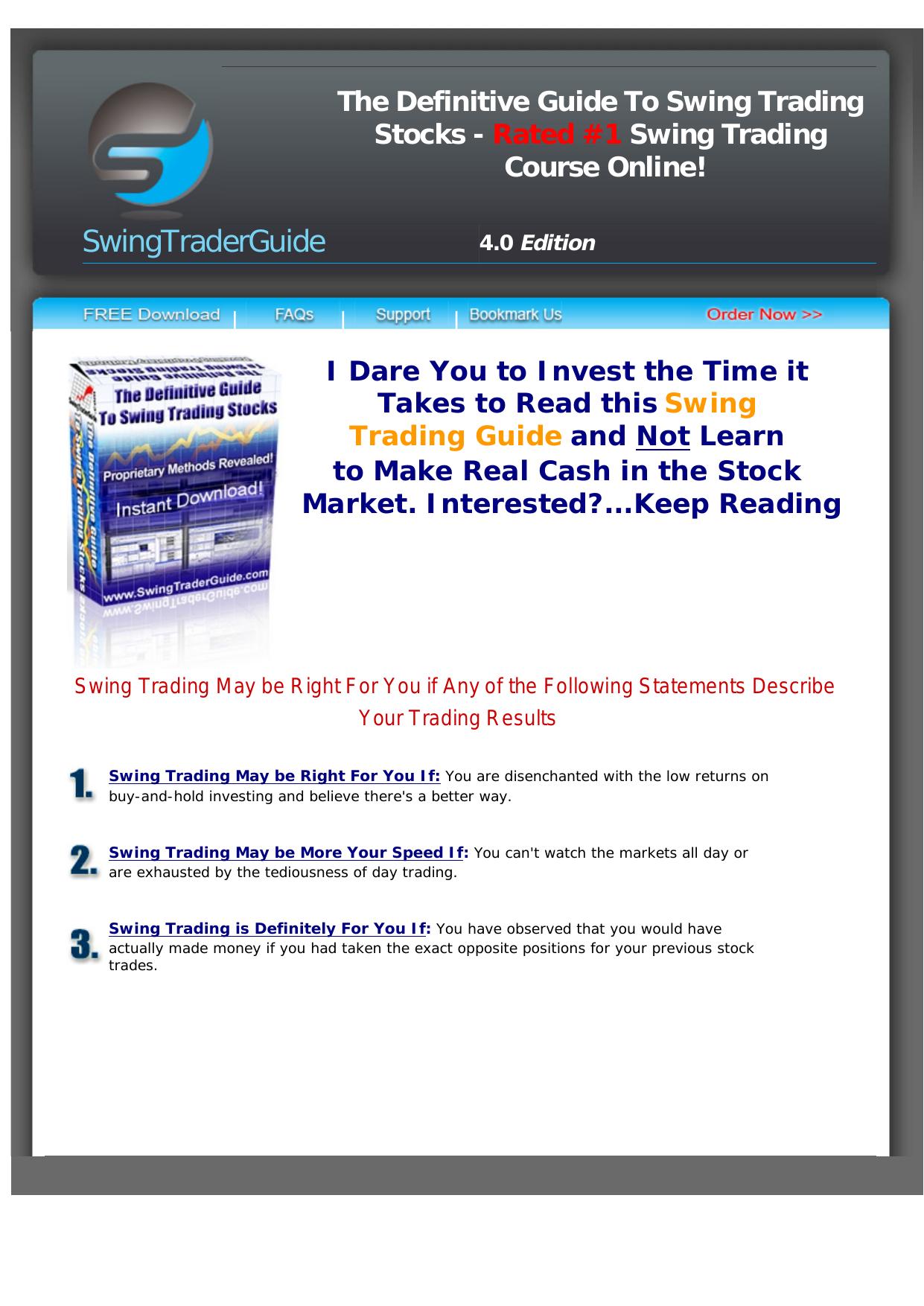 The Definitive Guide To Swing Trading. by Best of Kuszter's Collection