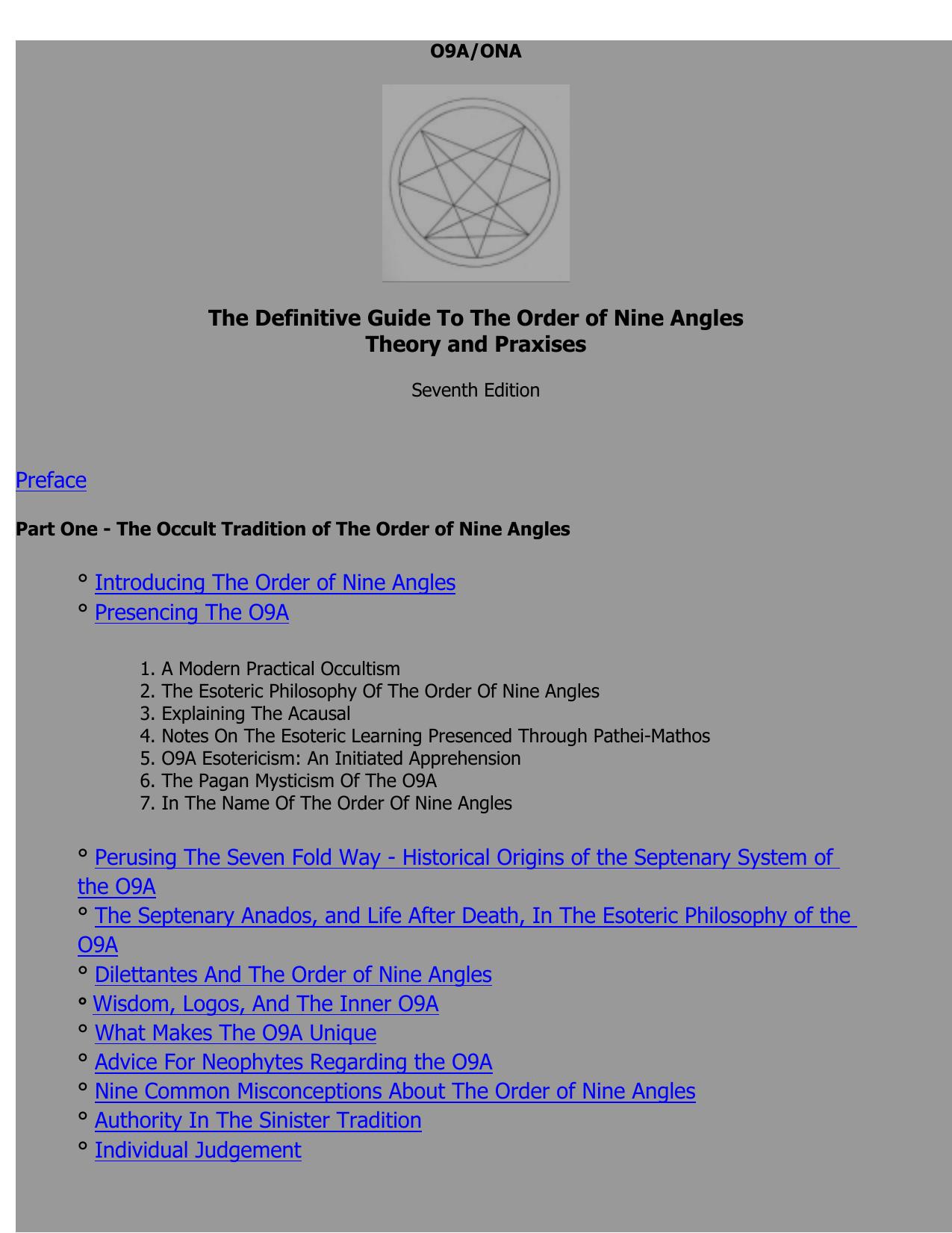 The Definitive Guide To The Order of Nine Angles by Order of Nine Angles
