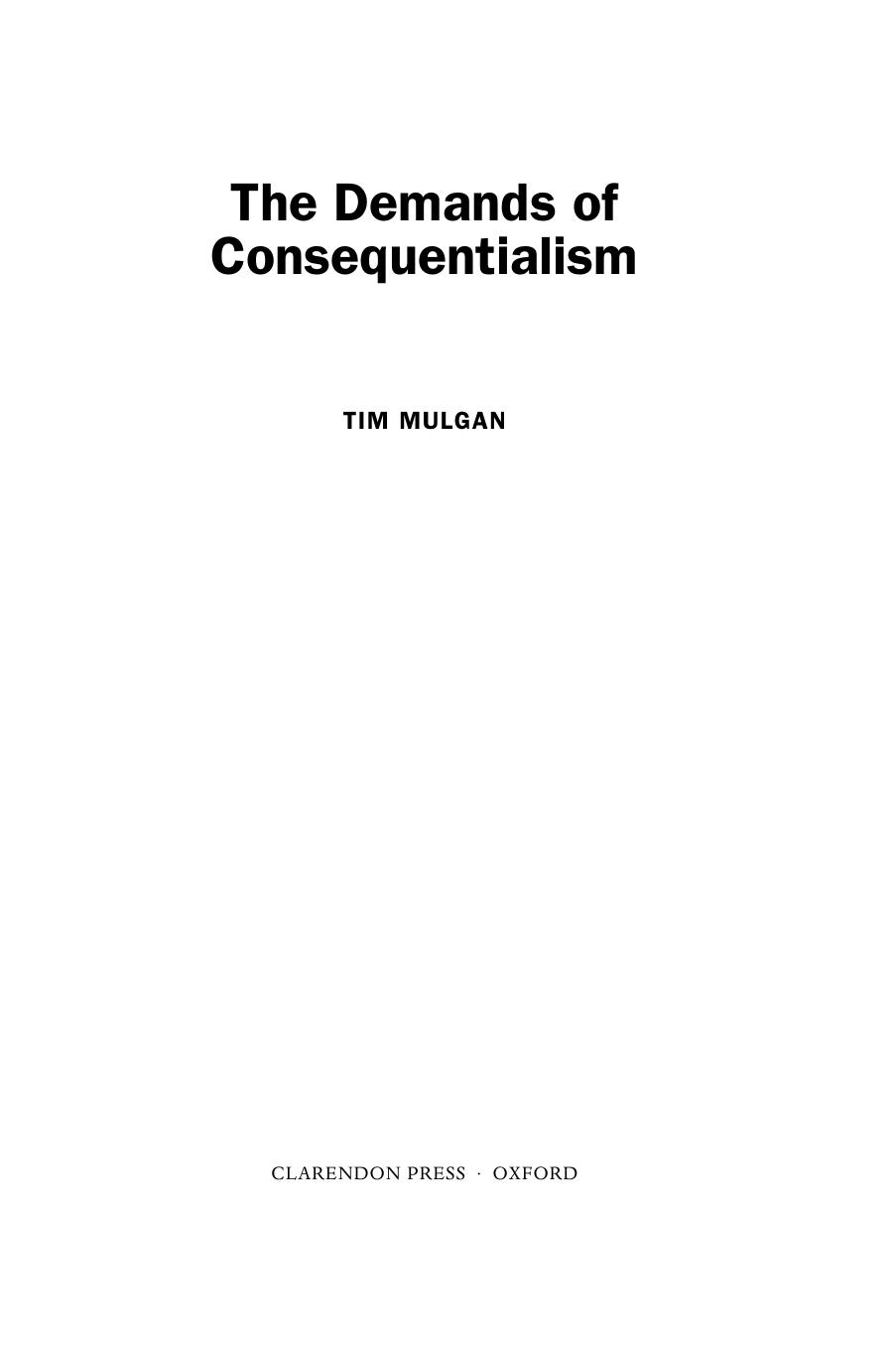 The Demands of Consequentialism by Unknown