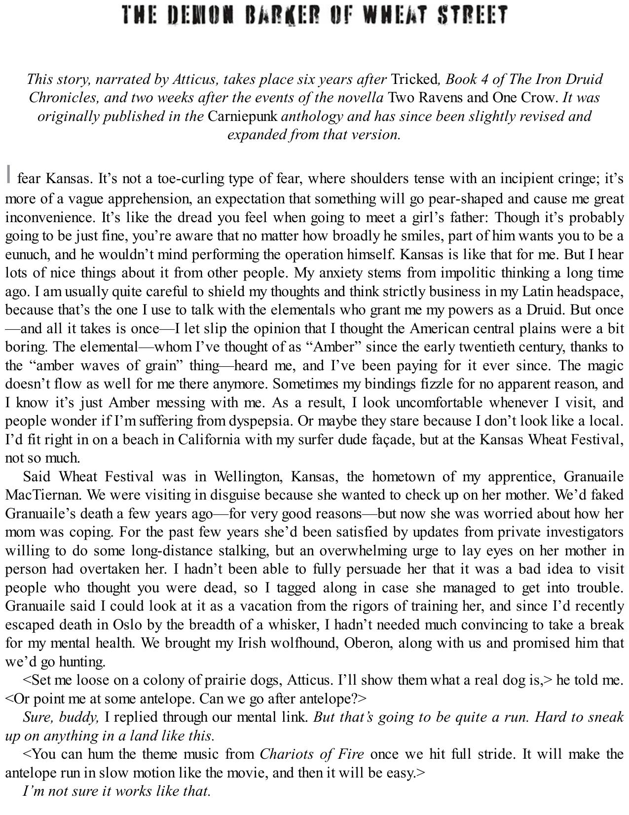 The Demon Barker of Wheat Street by Kevin Hearne