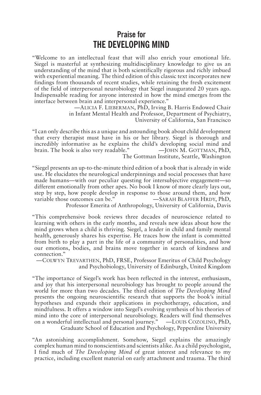 The Developing Mind - How Relationships and the Brain Interact to Shape Who We Are by Daniel J. Siegel