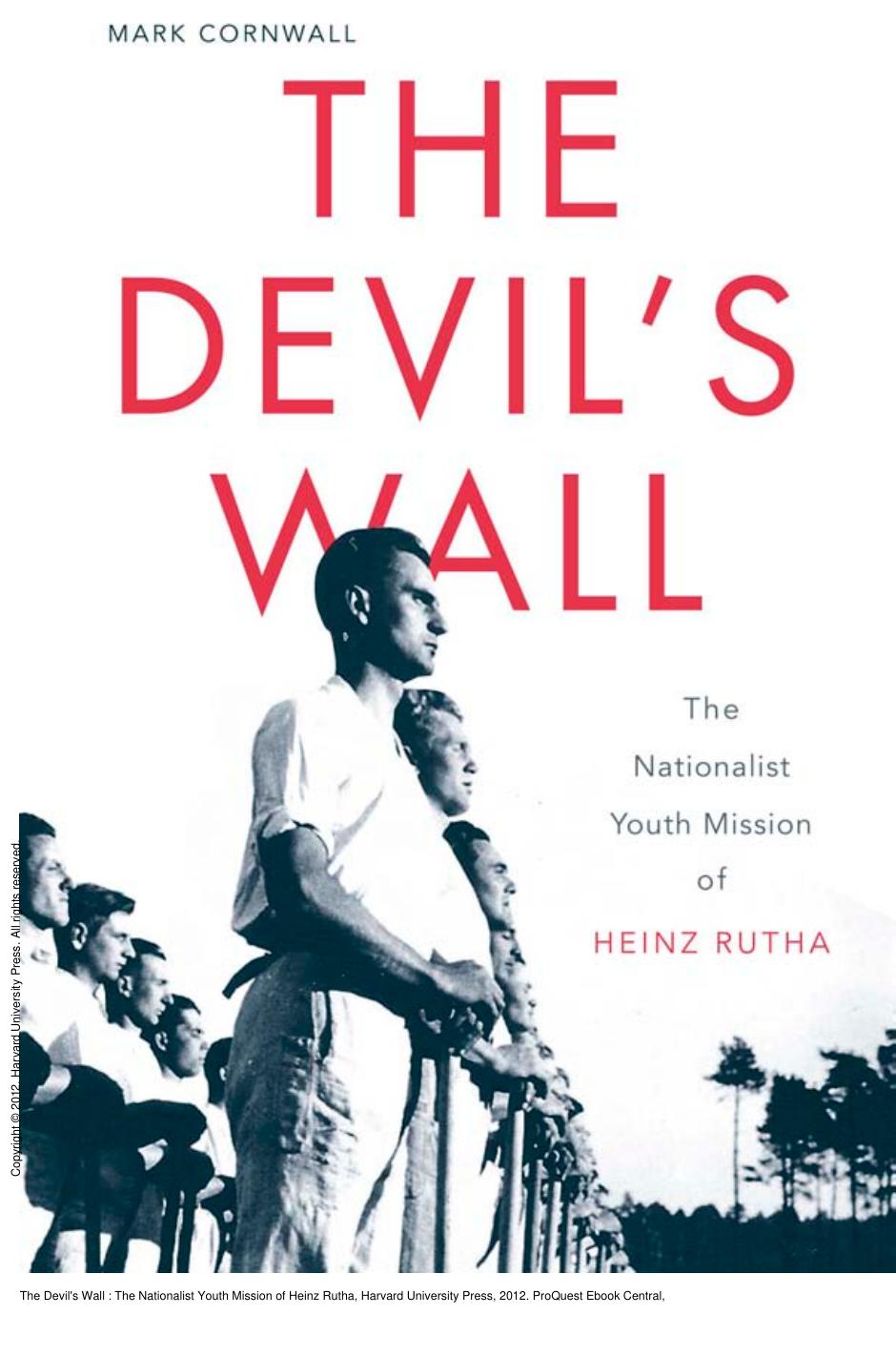 The Devil's Wall : The Nationalist Youth Mission of Heinz Rutha by Mark Cornwall