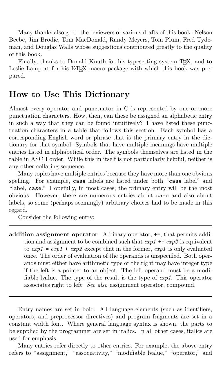 The Dictionary of Standard C by Rex Jaeschke
