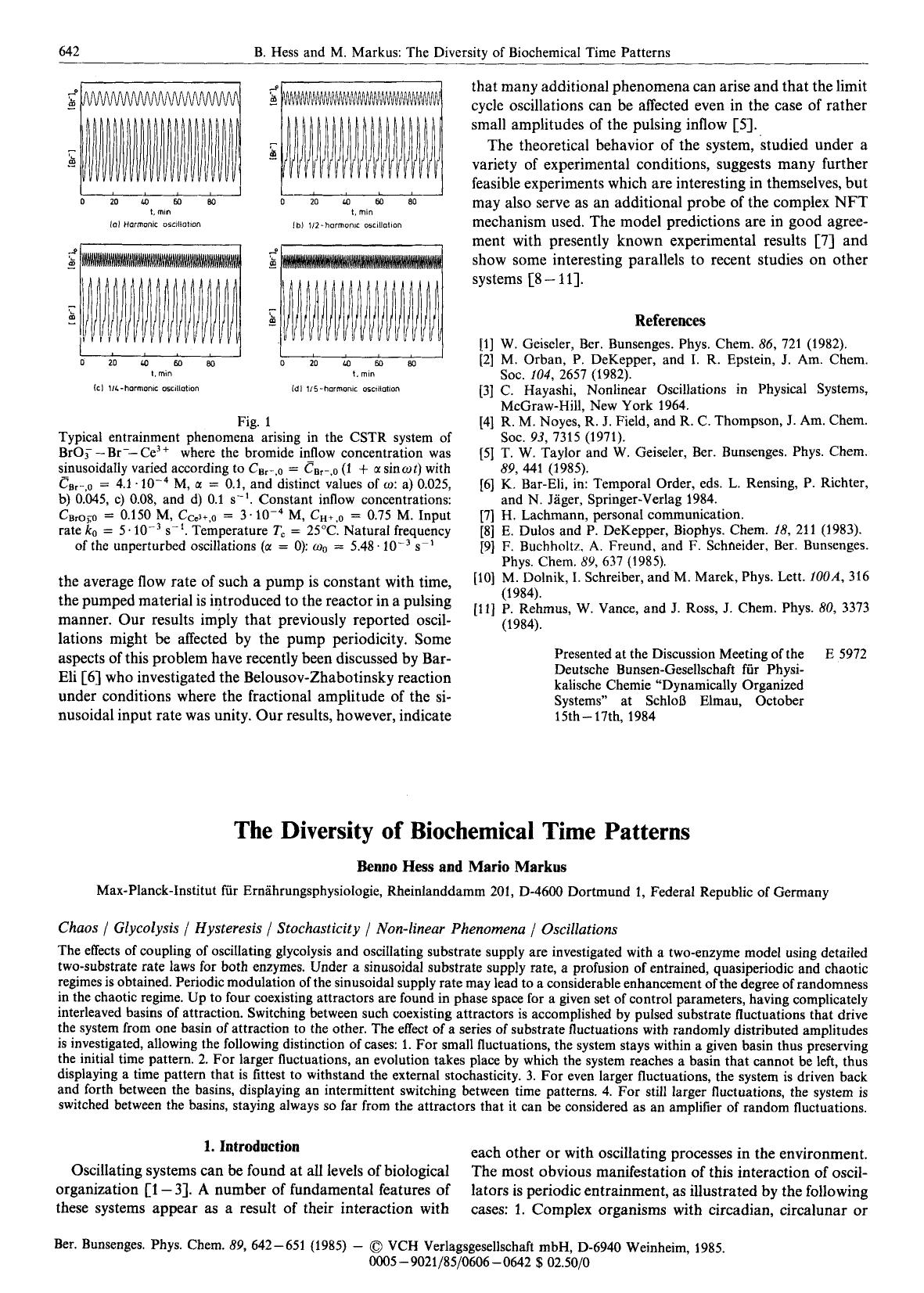 The Diversity of Biochemical Time Patterns by Unknown