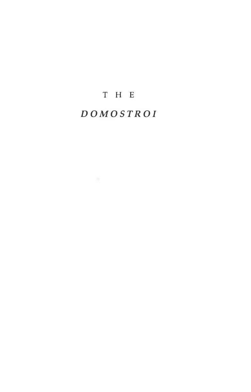 The Domostroi: Rules for Russian Households in the Time of Ivan the Terrible by Anonymous; Carolyn Johnston Pouncy
