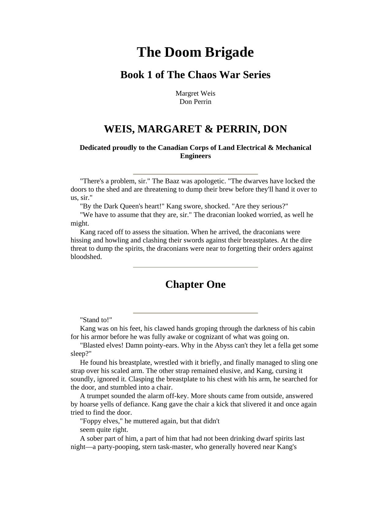 The Doom Brigade by Margaret Weis & Don Perrin
