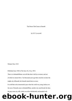 The Doom That Came To Sarnath by H. P. Lovecraft