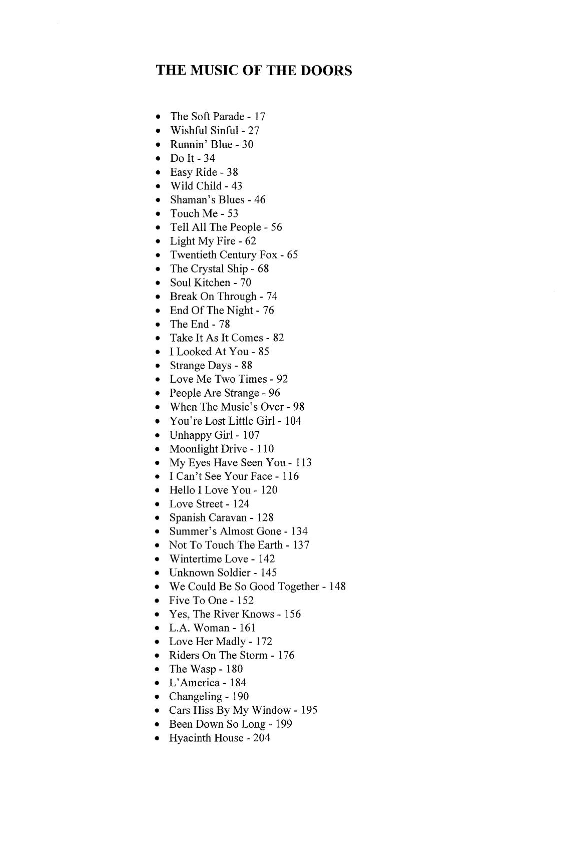 The Doors by The Music Of The Doors (Songbook)