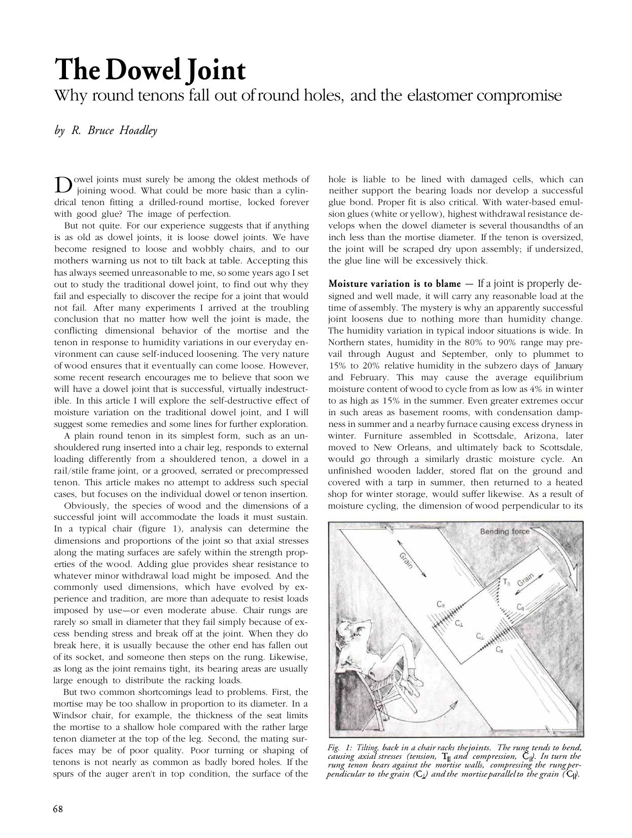 The Dowel Joint by R. Bruce Hoadley