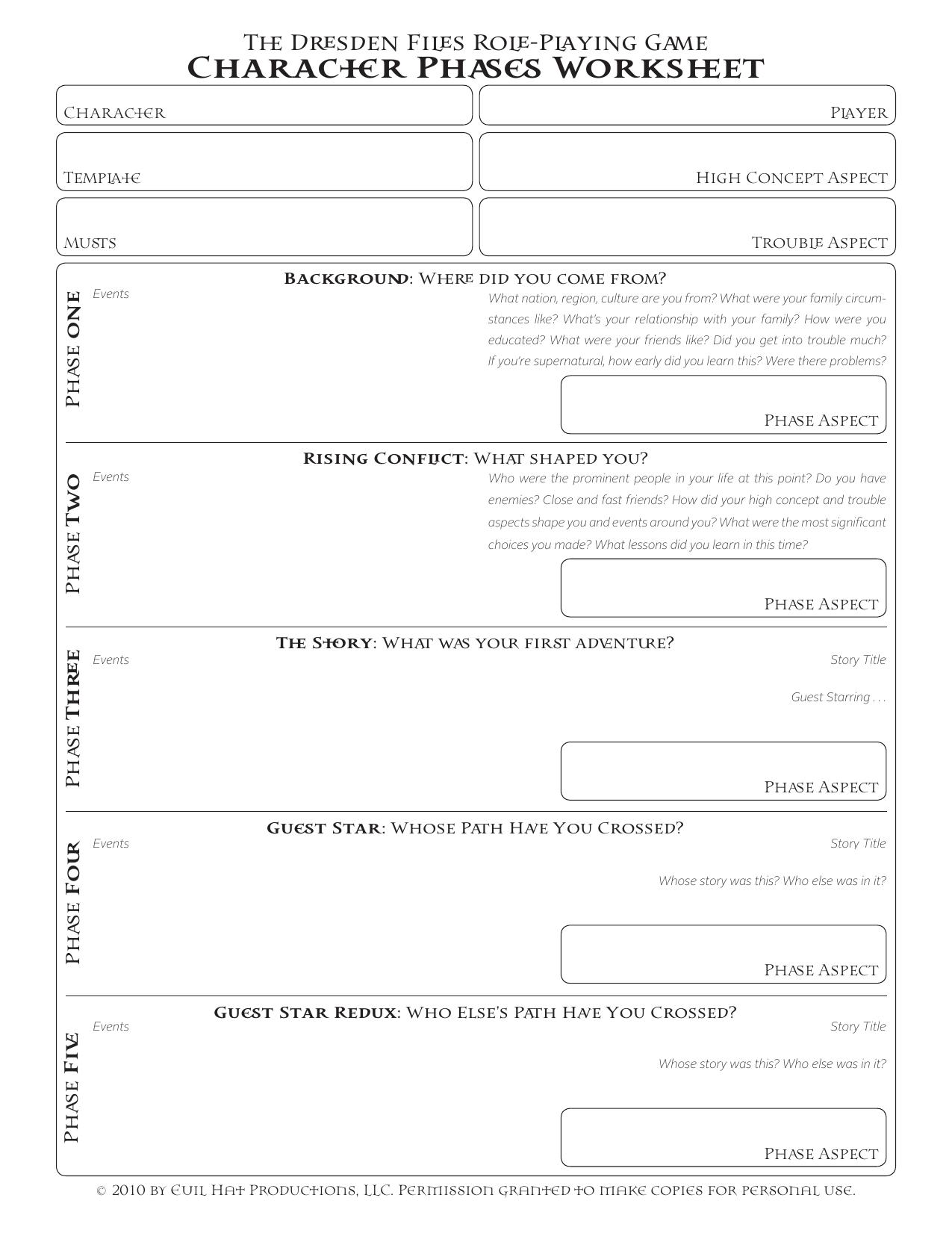 The Dresden Files Character Sheets by Unknown