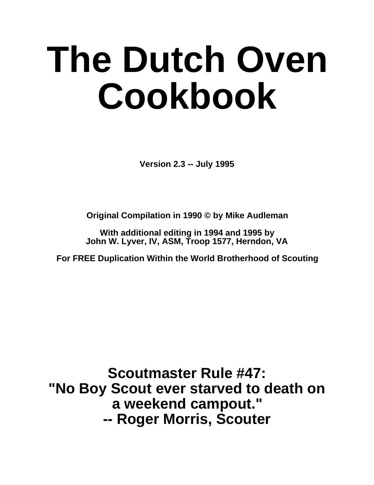 The Dutch Oven Cookbook, by John Lyver by Hendra Gary