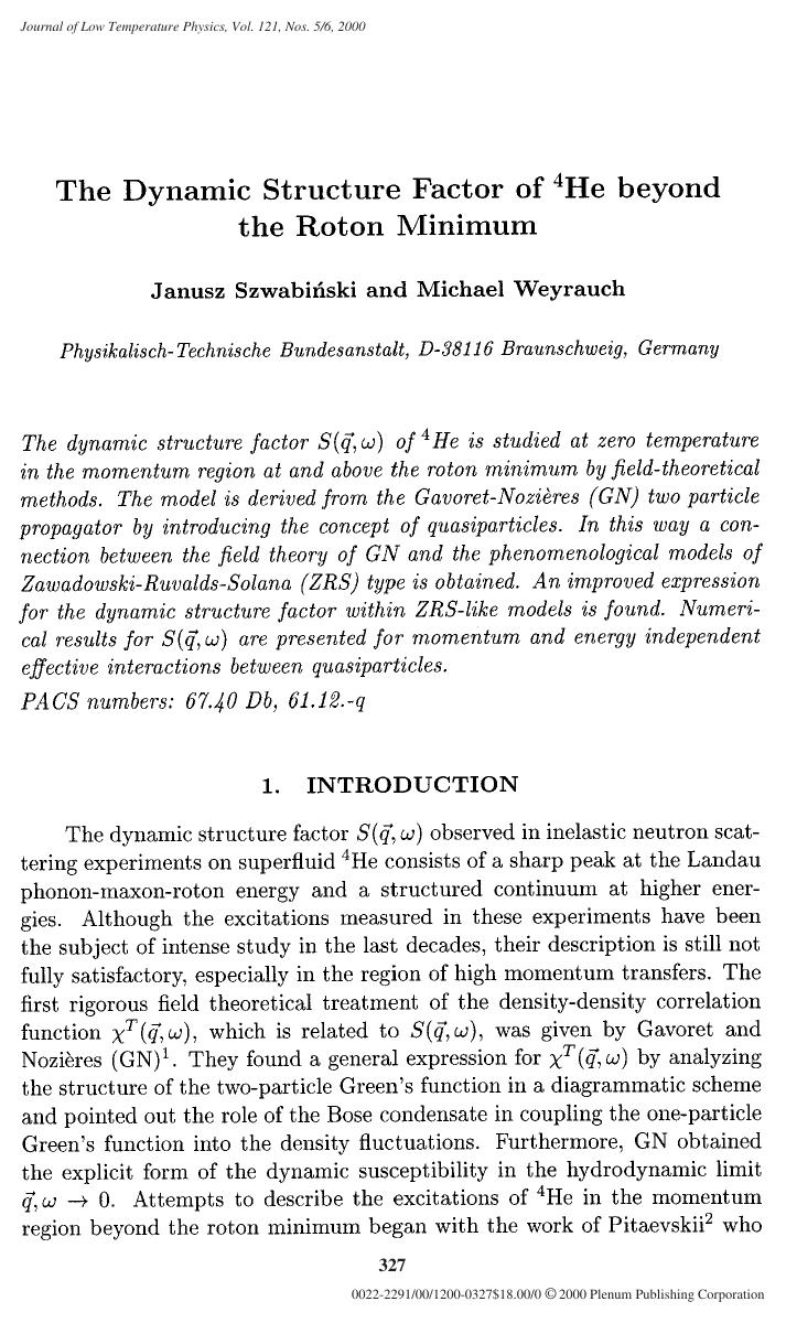 The Dynamic Structure Factor of 4He beyond the Roton Minimum by Unknown