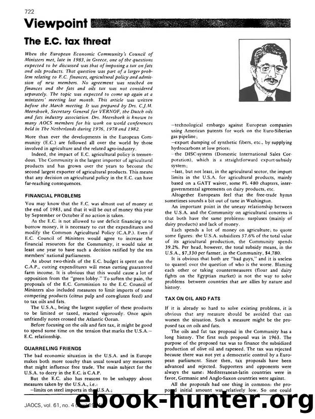 The E.C. tax threat by Unknown
