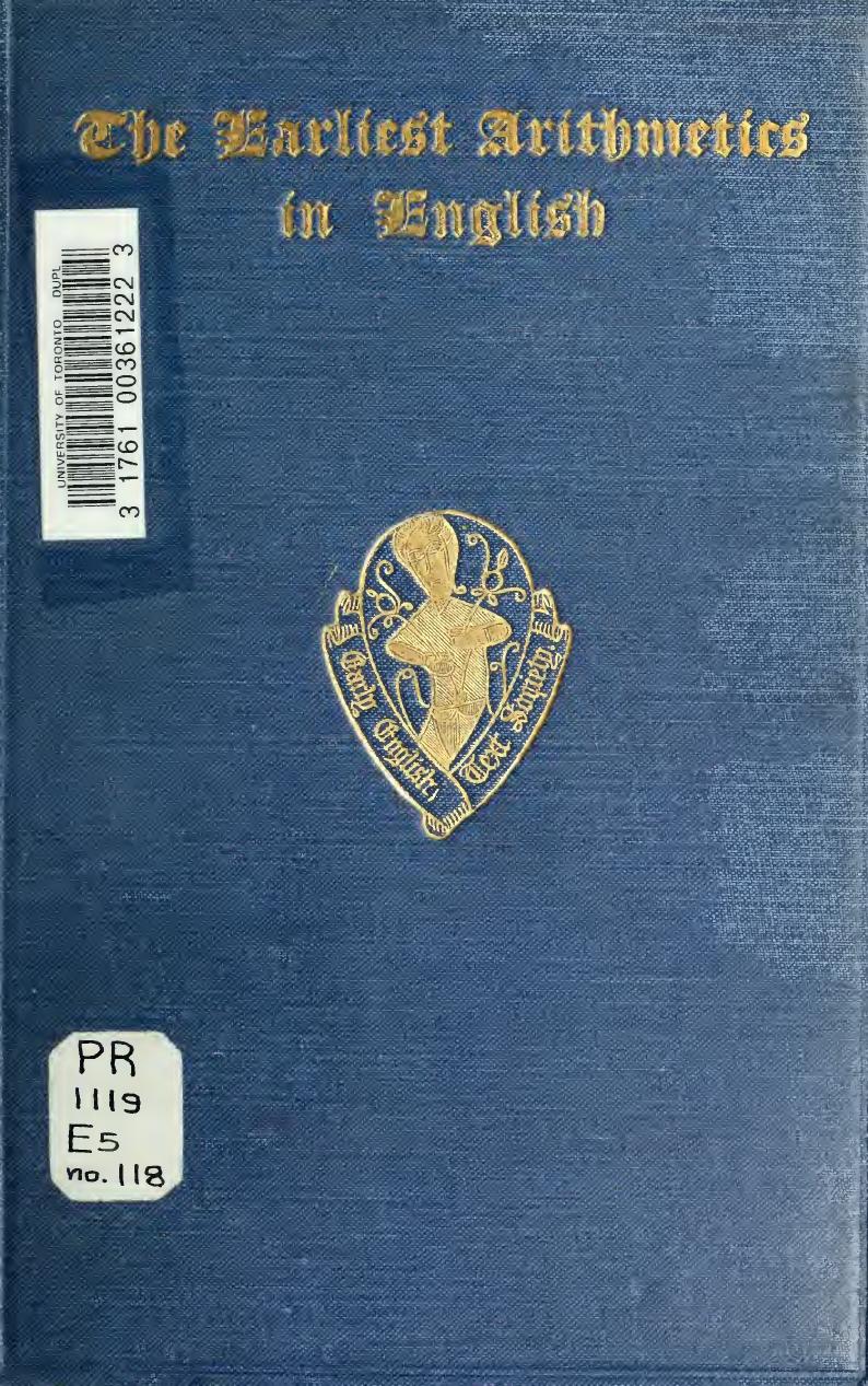 The Earliest Arthimetics in English by Robert Steele (ed.)