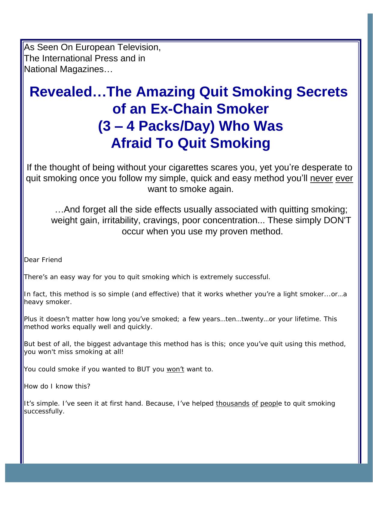 The Easy To Quit Smoking Method. by Best of Kuszter's Collection