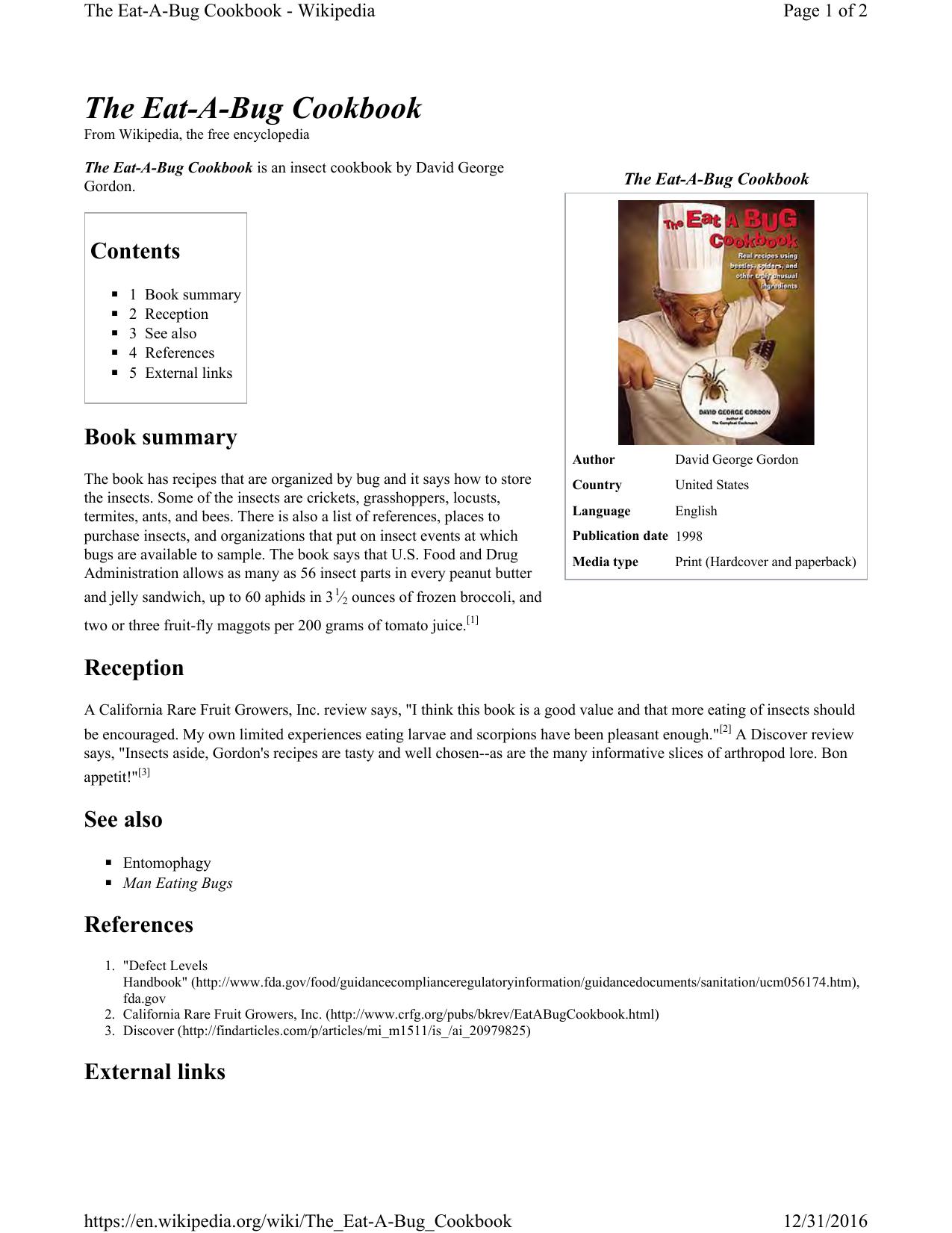 The Eat-A-Bug Cookbook-2016 by Unknown
