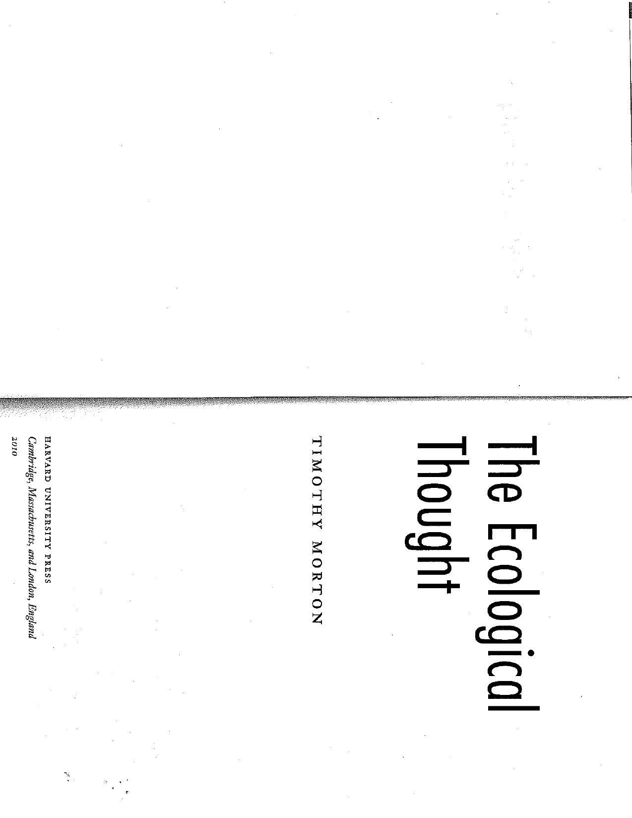 The Ecological Thought by Timothy Morton