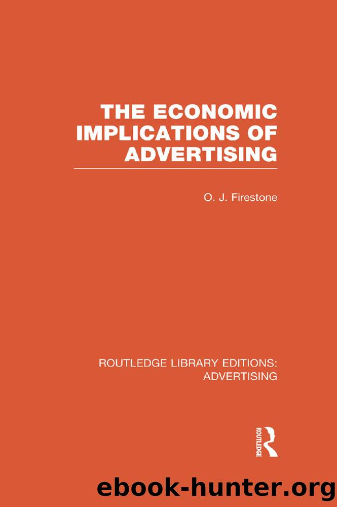 The Economic Implications of Advertising (RLE Advertising) by Firestone Otto John;