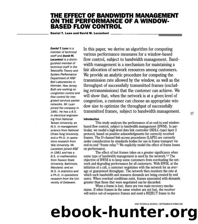 The Effect of Bandwidth Management on the Performance of a WindowBased Flow Control by Unknown